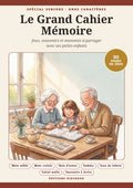 Couverture du Grand Cahier Mémoire Kidibook, jeux et souvenirs pour seniors et grands-parents