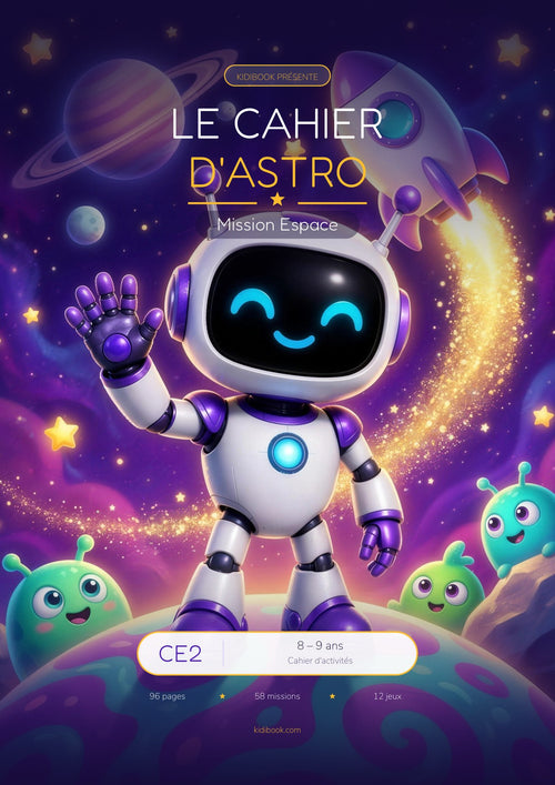 Couverture — Le Cahier d'Astro, Mission Espace — Grand cahier d'activités CE2