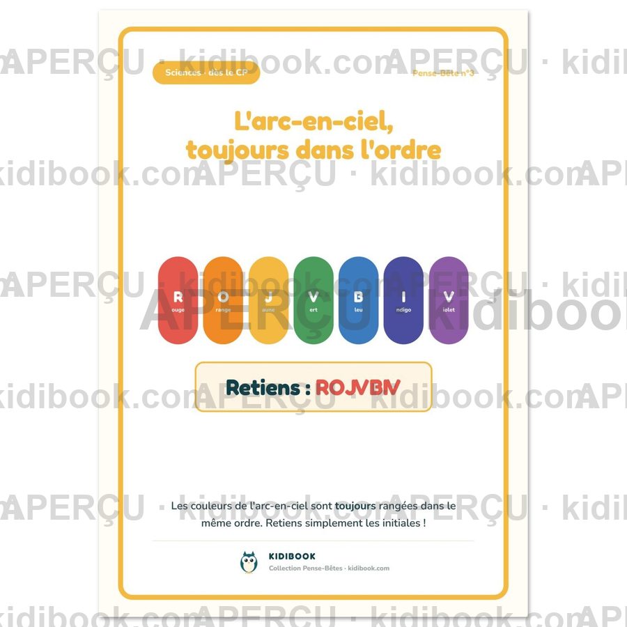 Couverture — Affiche « L'arc-en-ciel dans l'ordre »