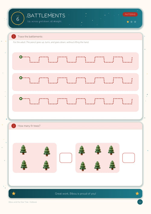 Bibou and the Star Tree — Large Activity Book for Kindergarten — inside page
