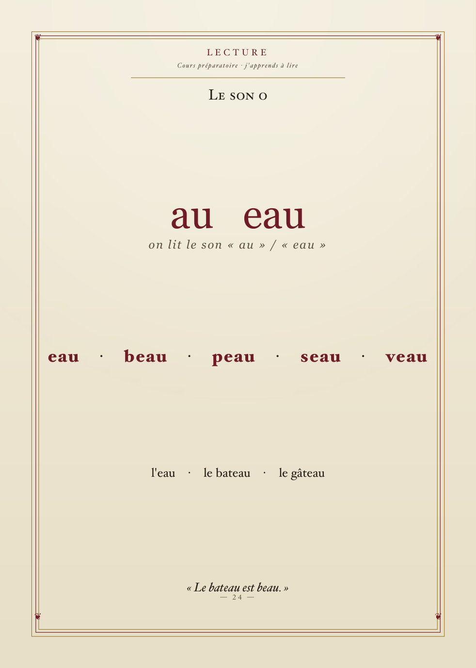 Aperçu intérieur — Le Premier Livre de Lecture (1950) — Tome I, CP (page 24)