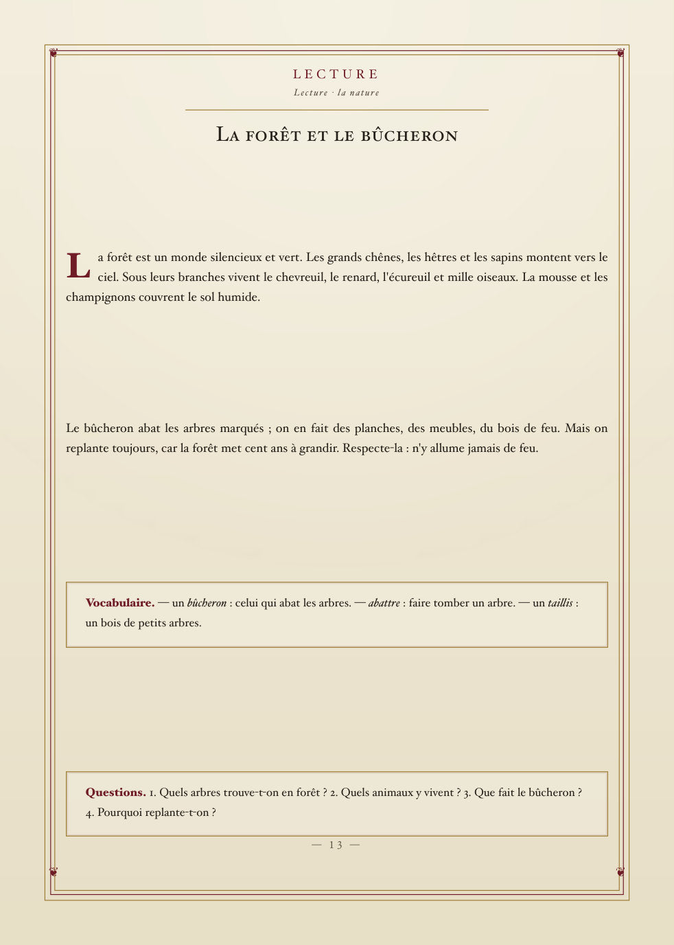 Aperçu intérieur — Le Premier Livre de l'Écolier (1950) — Tome II, CE1-CM2 (page 13)