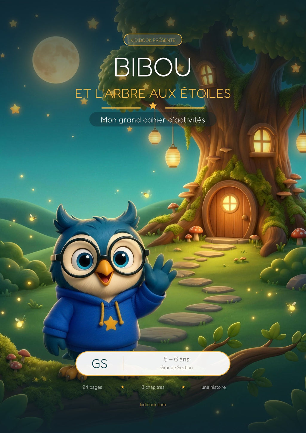 Couverture — Bibou et l'Arbre aux Étoiles — Grand cahier d'activités GS