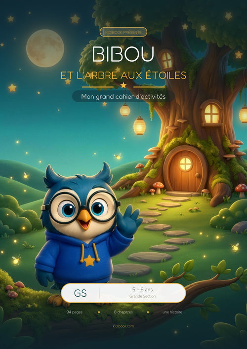 Couverture — Bibou et l'Arbre aux Étoiles — Grand cahier d'activités GS