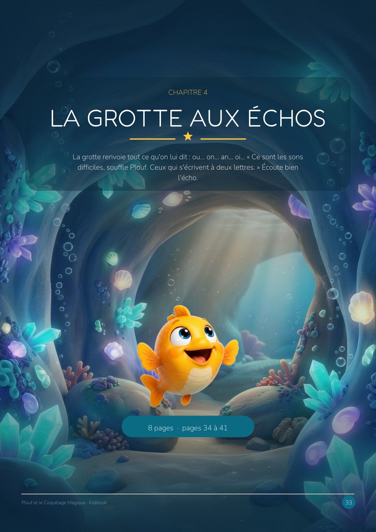 Aperçu intérieur — Plouf et le Coquillage Magique — Grand cahier d'activités CP