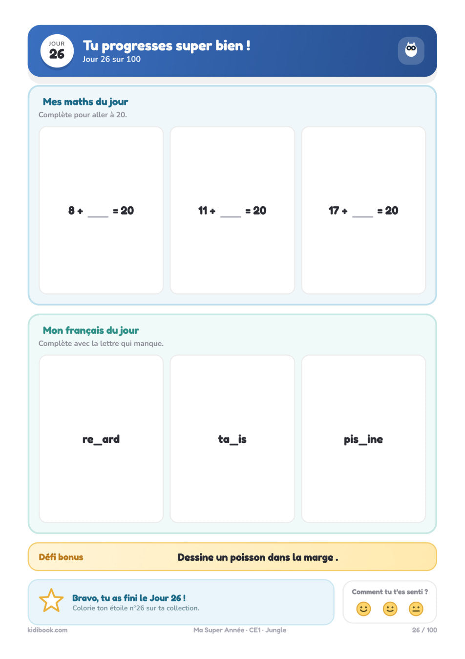 Aperçu intérieur — Ma Super Année CE1 — Kidibook (page 27)