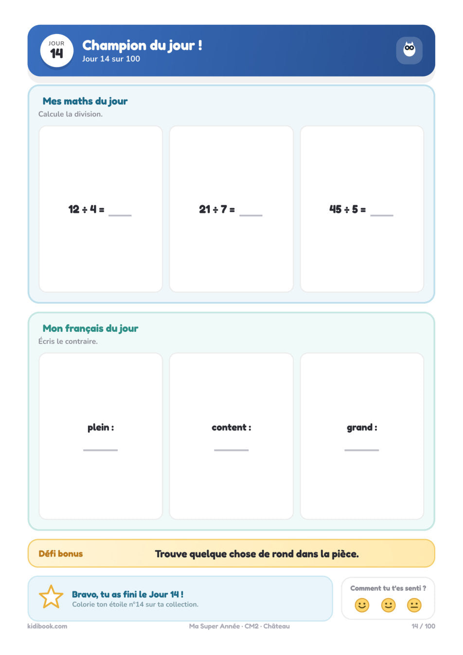 Aperçu intérieur — Ma Super Année CM2 — Kidibook (page 15)