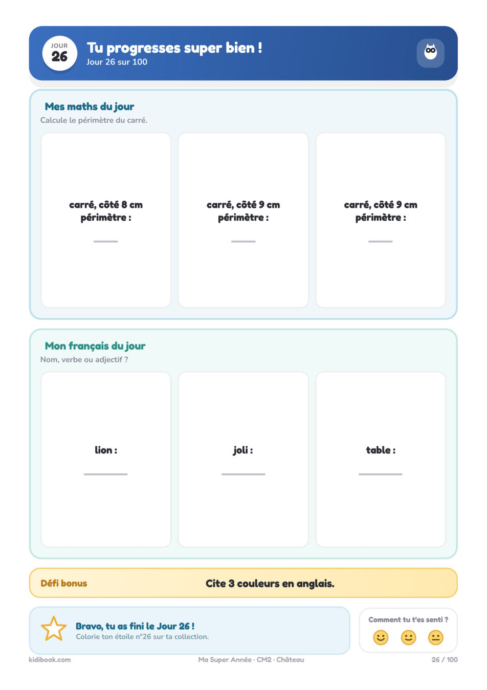 Aperçu intérieur — Ma Super Année CM2 — Kidibook (page 27)