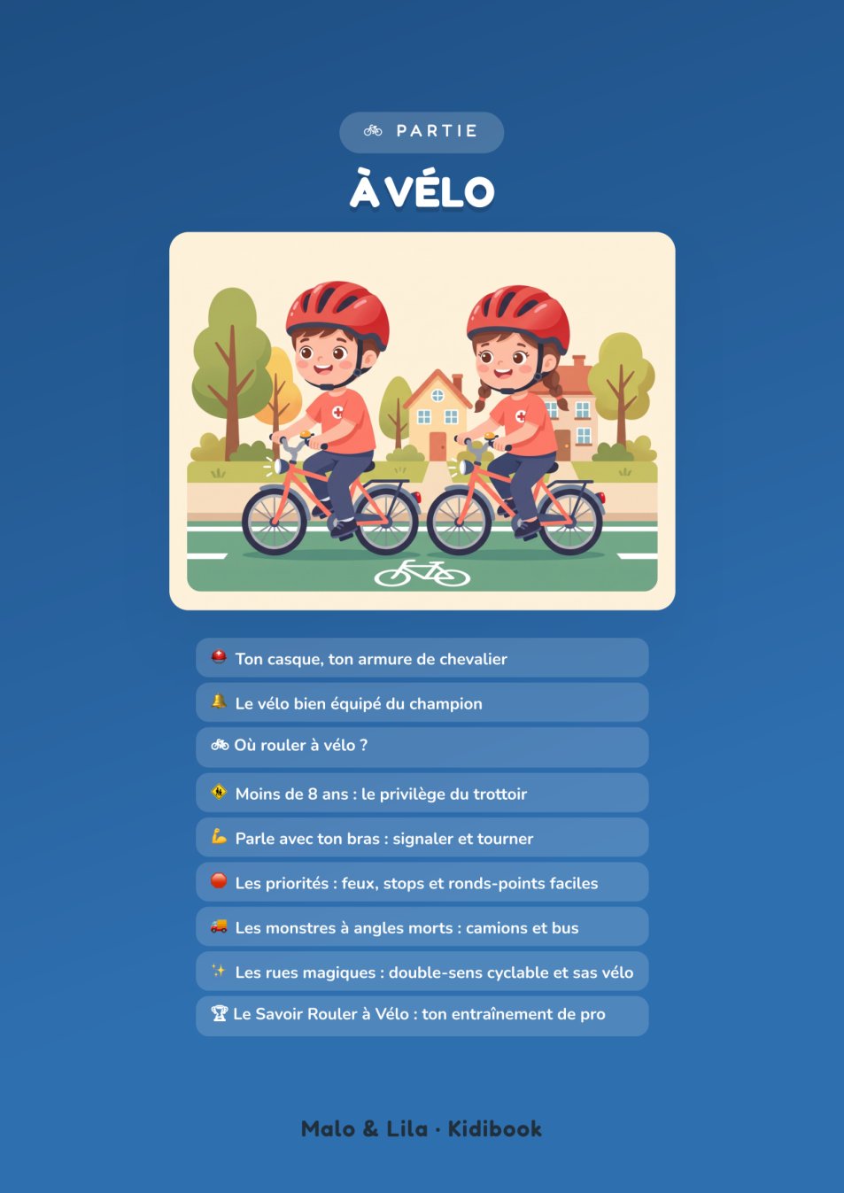 Aperçu intérieur — Malo & Lila, champions de la route — le code de la route expliqué aux enfants (CP→CM2)