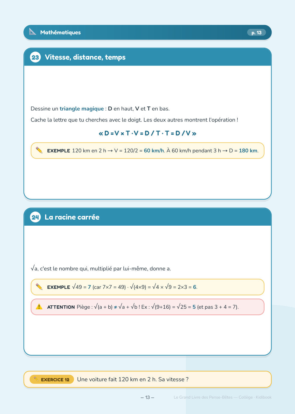 Aperçu intérieur — Le Grand Livre des Pense-Bêtes — Spécial Collège (6e-3e) (page 15)