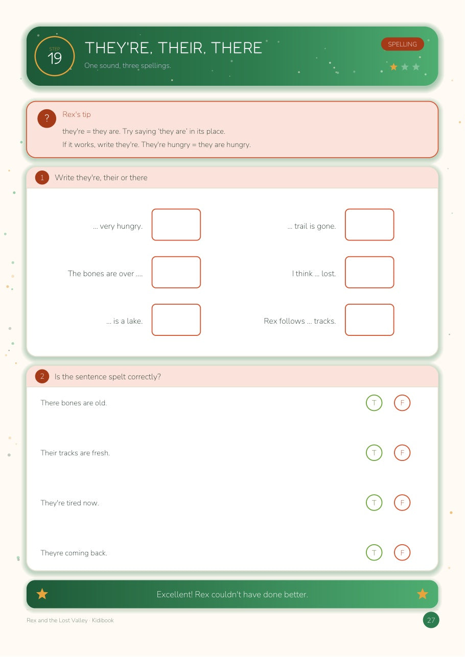 Rex and the Lost Valley — Large Activity Book Grade 4 — inside page
