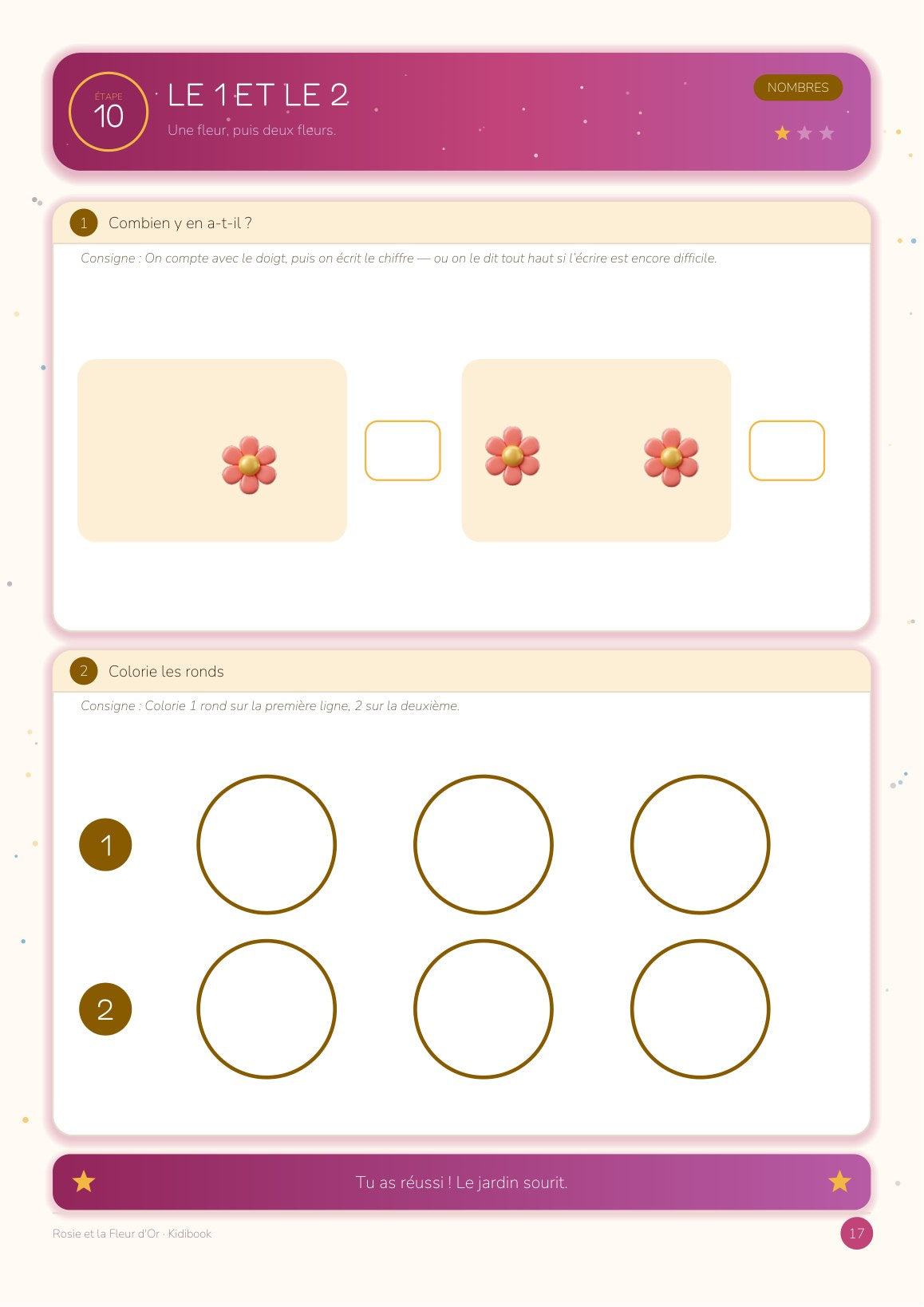 Aperçu intérieur 2 — Rosie et la Fleur d'Or — Grand cahier d'activités MS